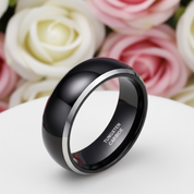 Black Tungsten Carbide Men's Wedding Band-Black Diamonds New York