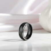 Black Tungsten Carbide Men's Wedding Band-Black Diamonds New York