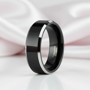 Black Tungsten Carbide Wedding Band-Black Diamonds New York