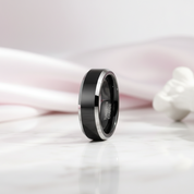 Black Tungsten Carbide Wedding Band-Black Diamonds New York