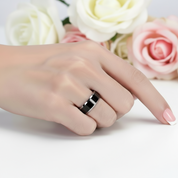 Black Tungsten Carbide Wedding Band-Black Diamonds New York