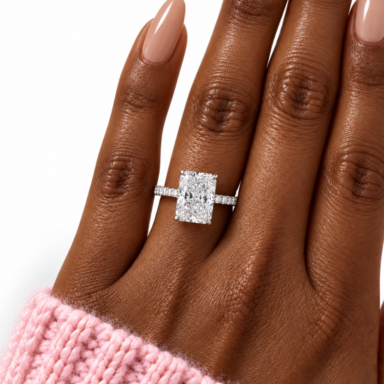 Classic Radiant Cut Diamond Option Engagement Ring-Black Diamonds New York