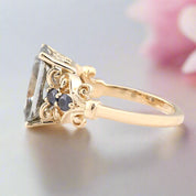 5.5ct Gray Certified Moissanite Engagement Ring-Black Diamonds New York