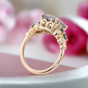 5.5ct Gray Certified Moissanite Engagement Ring-Black Diamonds New York