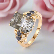 5.5ct Gray Certified Moissanite Engagement Ring-Black Diamonds New York