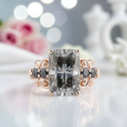 5.5ct Gray Certified Moissanite Engagement Ring-Black Diamonds New York