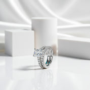 3ct Radiant Cut Diamond Bridal Ring Set-Black Diamonds New York