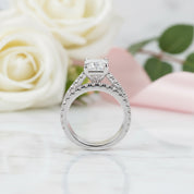 3ct Radiant Cut Diamond Bridal Ring Set-Black Diamonds New York