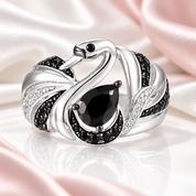 Black Swan Black Stone Statement Ring