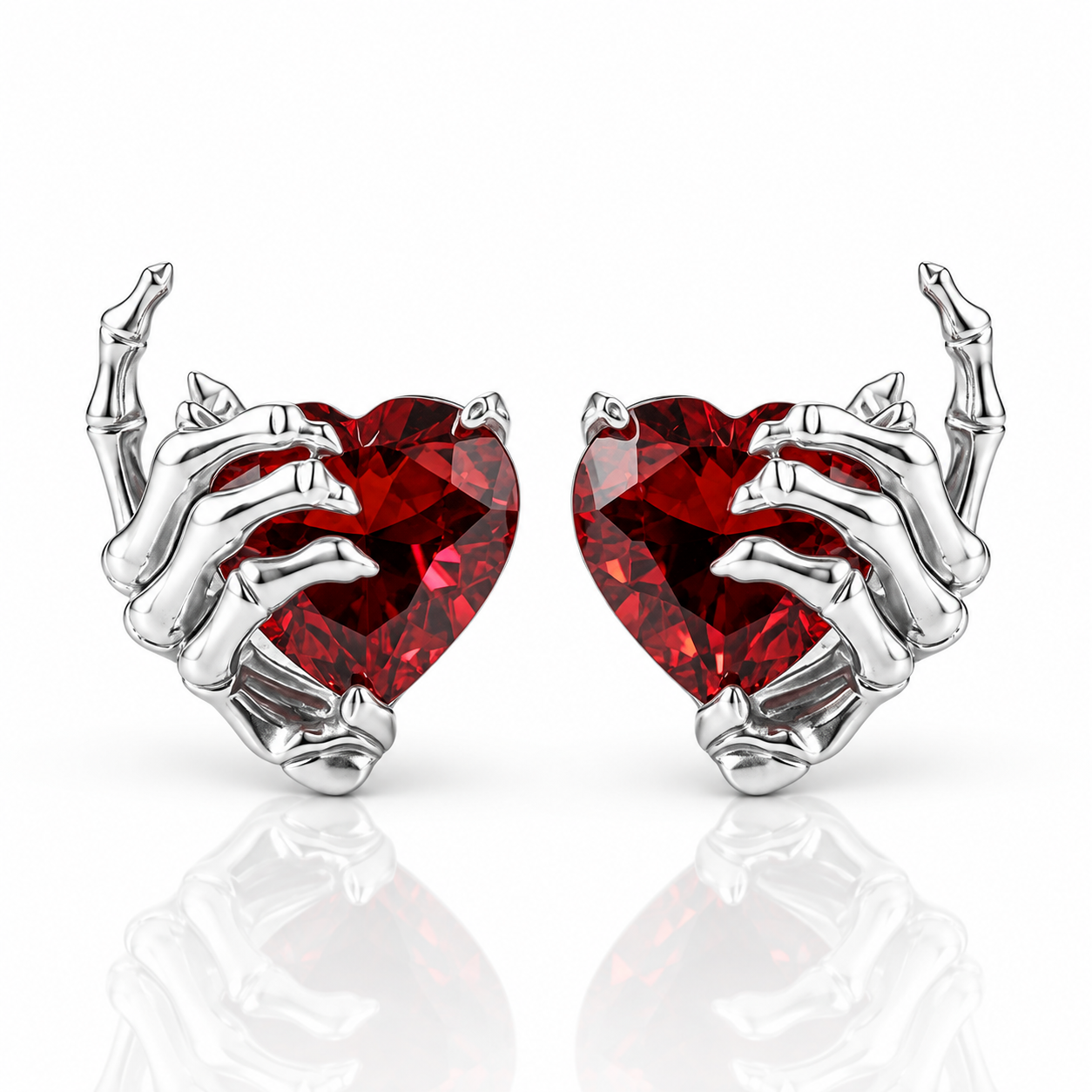You’ve Got My Heart Forever Gothic Diamond Option Heart Earrings-Black Diamonds New York