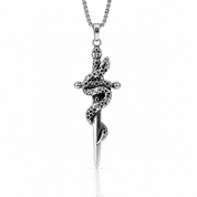 European Style Gothic Sword Link Chain Necklace-Black Diamonds New York