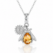 Honeybee Pendant Necklace with Diamond Option-Black Diamonds New York