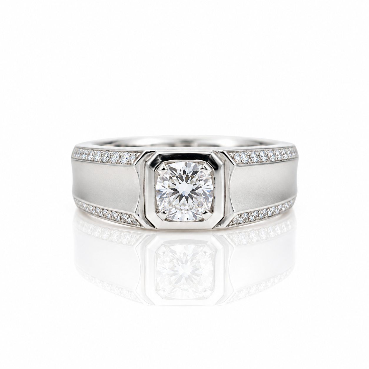 Round Cut 1.0 Ct Diamond Option Men's Ring-Black Diamonds New York
