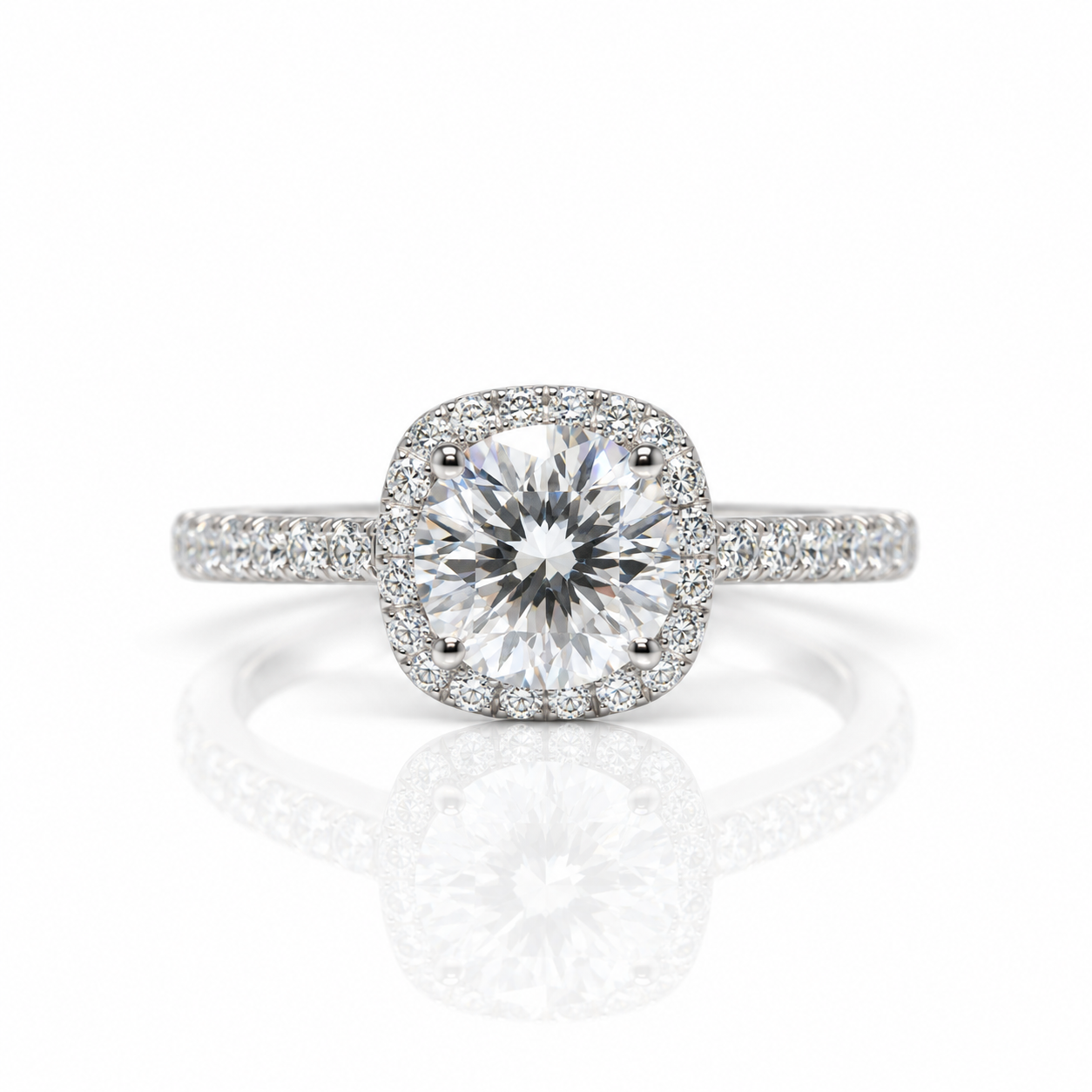 Brilliant Cut Diamond Option Cushion Wedding Ring-Black Diamonds New York