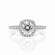 Brilliant Cut Diamond Option Cushion Wedding Ring-Black Diamonds New York