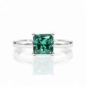 1 Carat Princess Cut Green Diamond Option Engagement Ring-Black Diamonds New York