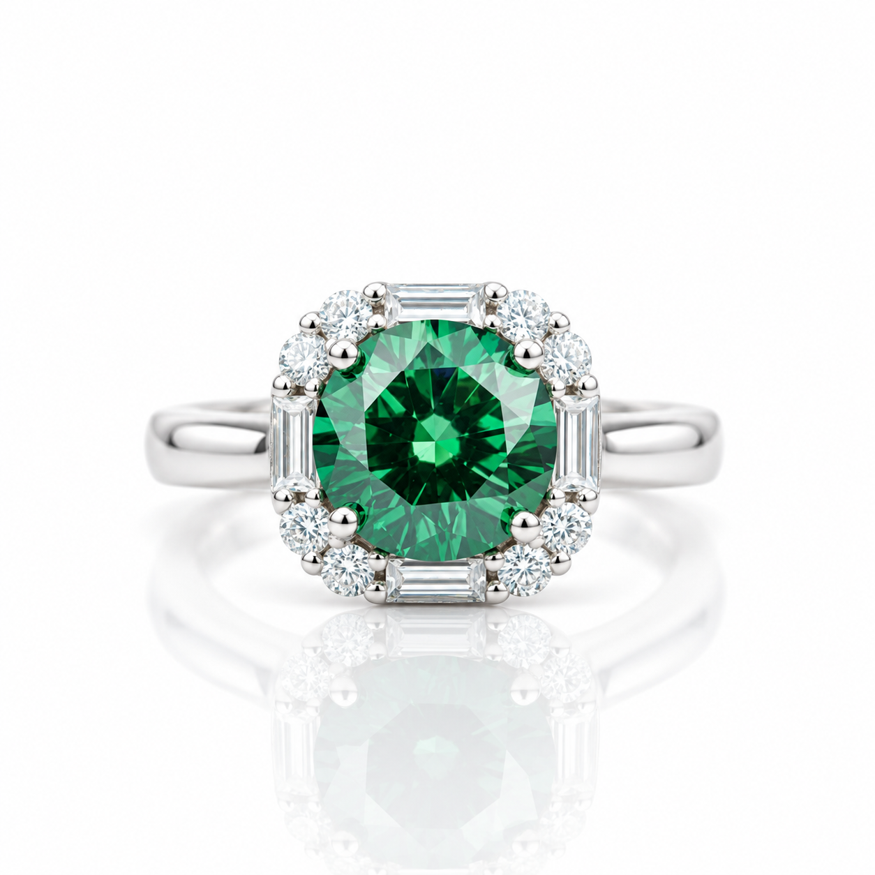 1 Carat Round Green Diamond Option Engagement Ring-Black Diamonds New York
