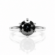 1 Carat Round Cut Black Diamond Option Engagement Ring-Black Diamonds New York