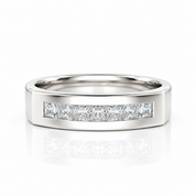 Princess Cut Diamond Option Minimalist Design Men's Ring-Black Diamonds New York