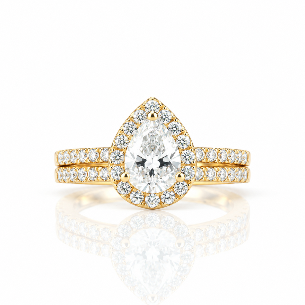 Pear Cut Diamond Option Wedding Ring Set-Black Diamonds New York
