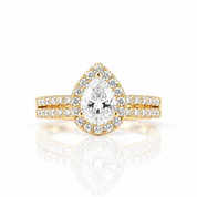 Pear Cut Diamond Option Wedding Ring Set-Black Diamonds New York