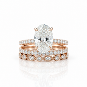 3.5 carat Oval Cut 3-Pieces Rose Gold Wedding Ring Set-Black Diamonds New York
