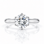 1.5ct Round Diamond Option Solitaire Ring-Black Diamonds New York