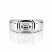 2ct Emerald Cut Diamond Option Unisex Ring-Black Diamonds New York