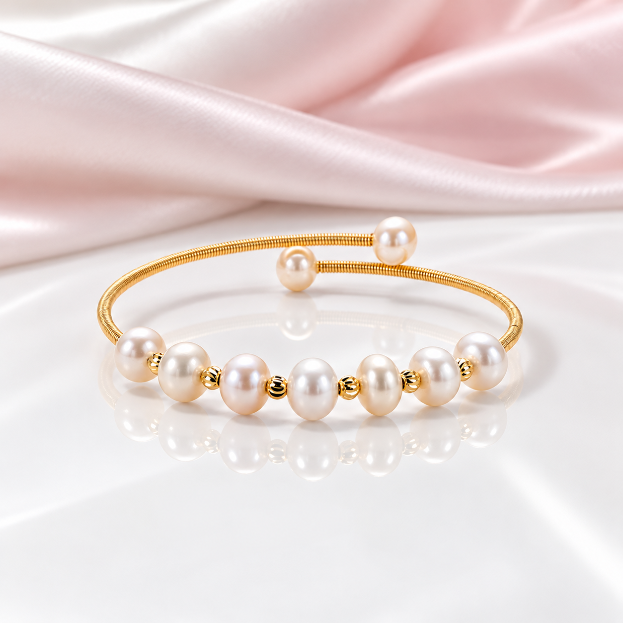 14k Gold Filled Freshwater Pearl Bracelet-Black Diamonds New York
