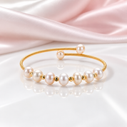 14k Gold Filled Freshwater Pearl Bracelet-Black Diamonds New York
