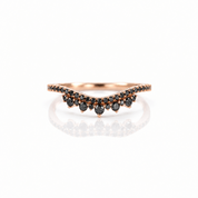 14k Rose Gold Black Diamond Option Stackable Wedding Band-Black Diamonds New York