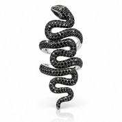 Gothic Serpent Wrap Black Diamond Option Adjustable Statement Ring-Black Diamonds New York