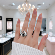 Black Swan Black Stone Statement Ring