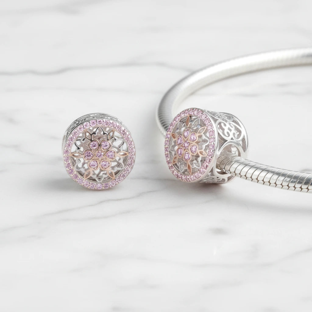 Blooming Bud Charms with Round Diamond Option-Black Diamonds New York