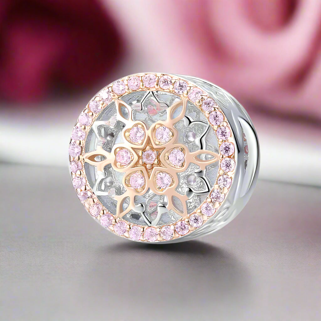 Blooming Bud Charms with Round Diamond-Black Diamonds New York