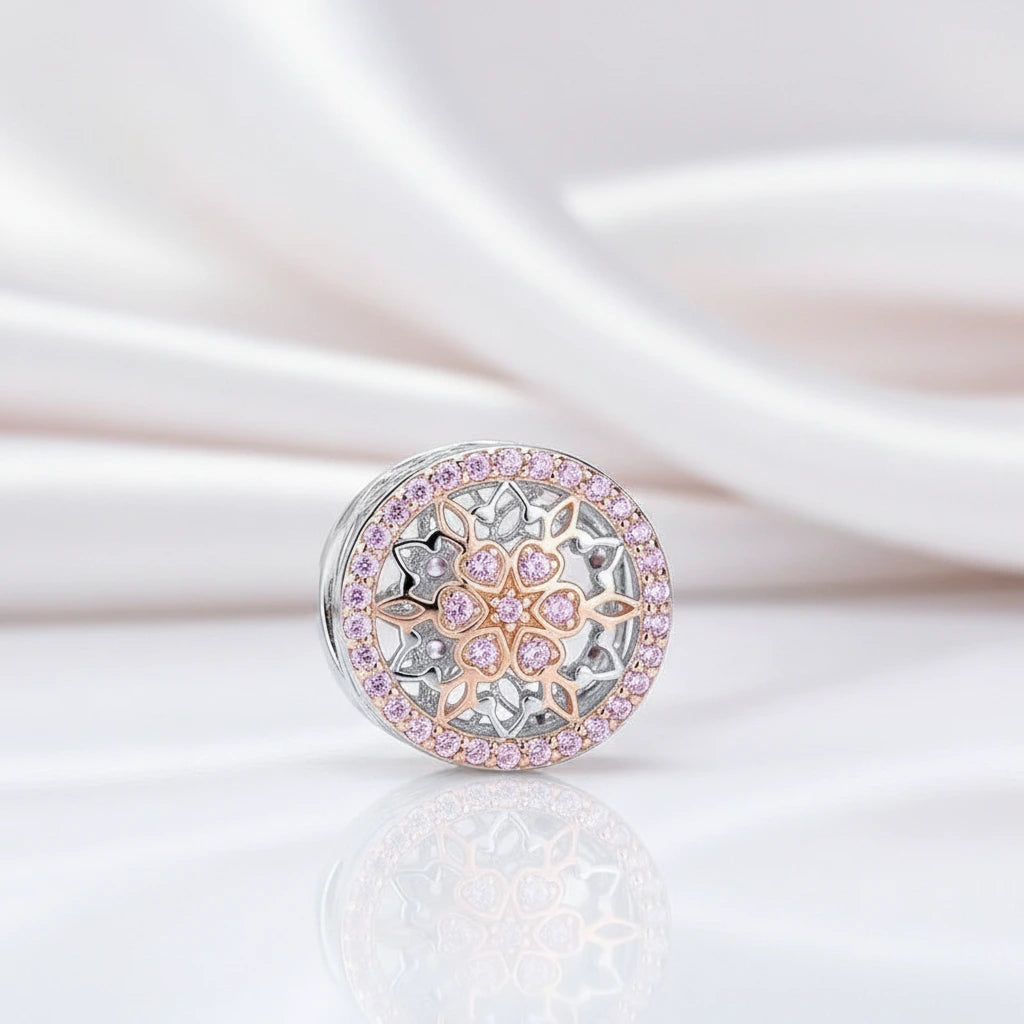 Blooming Bud Charms with Round Diamond Option-Black Diamonds New York