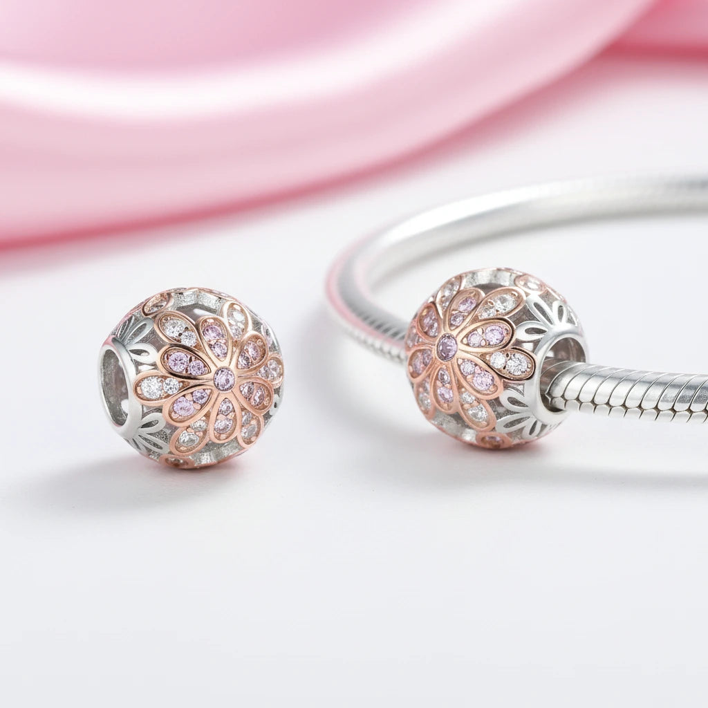 Blooming Bud Charms with Round Diamond Option-Black Diamonds New York