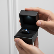 Blue Maple Inlay Men's Tungsten Wedding Band-Black Diamonds New York