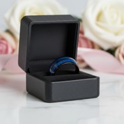 Blue Maple Inlay Men's Tungsten Wedding Band-Black Diamonds New York