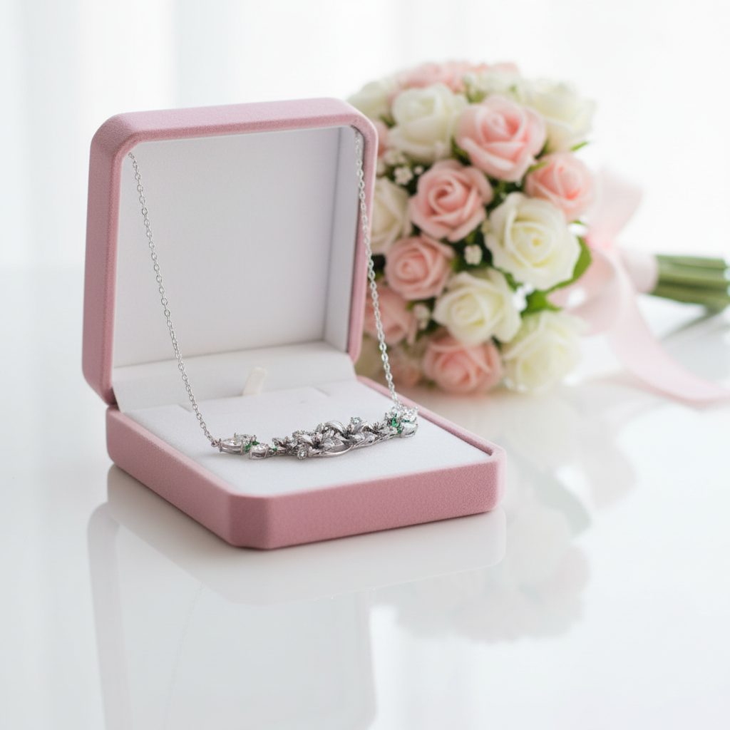 Blue Spinel Enamel Flowers with Diamond Option Necklace-Black Diamonds New York