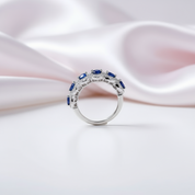 Round Blue Diamond Eternity Wedding Band-Black Diamonds New York