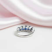 Round Blue Diamond Eternity Wedding Band-Black Diamonds New York