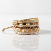 Bohemian Crystal Beads Statement Bracelet-Black Diamonds New York