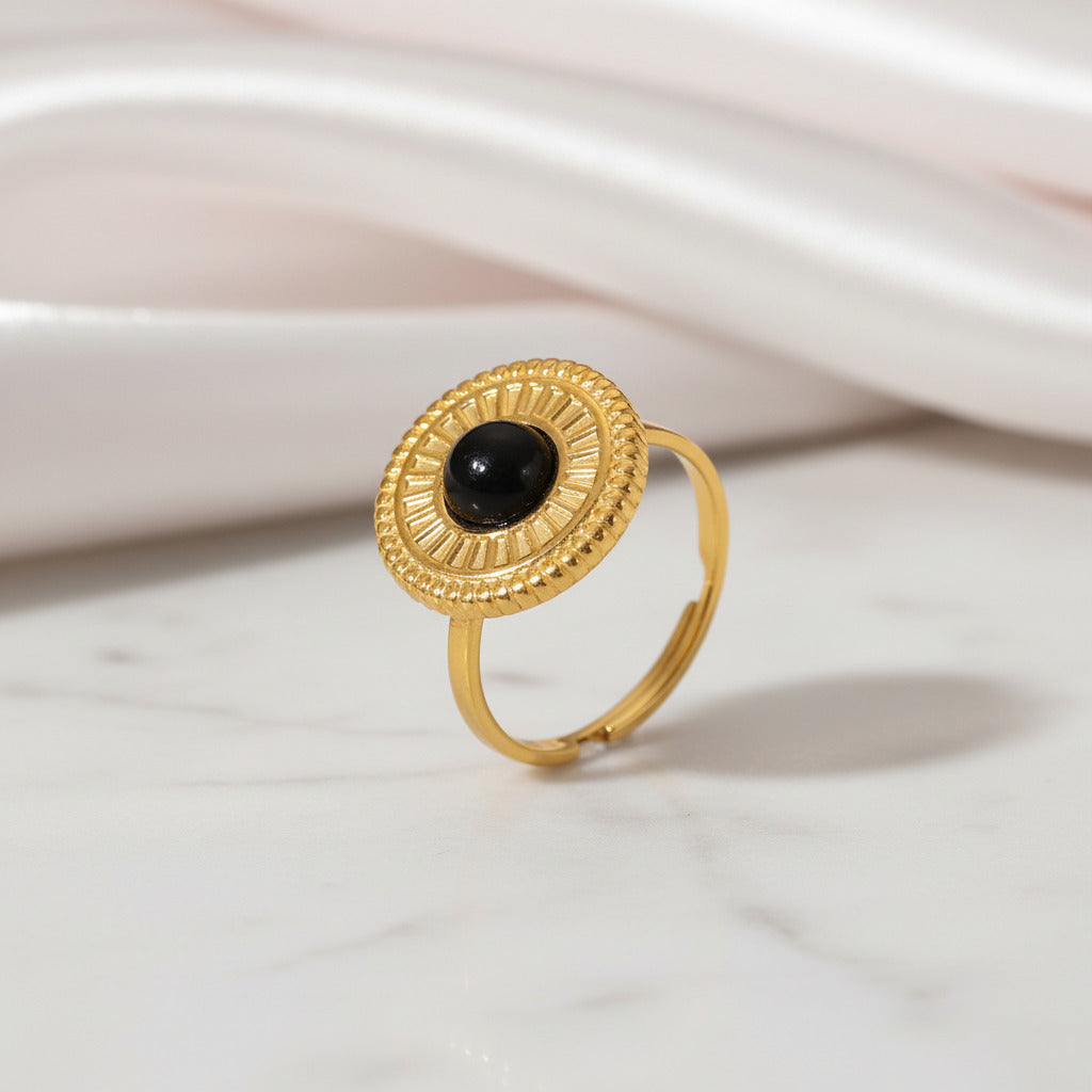Bohemian Option Natural Stones Malachite Rings-Black Diamonds New York