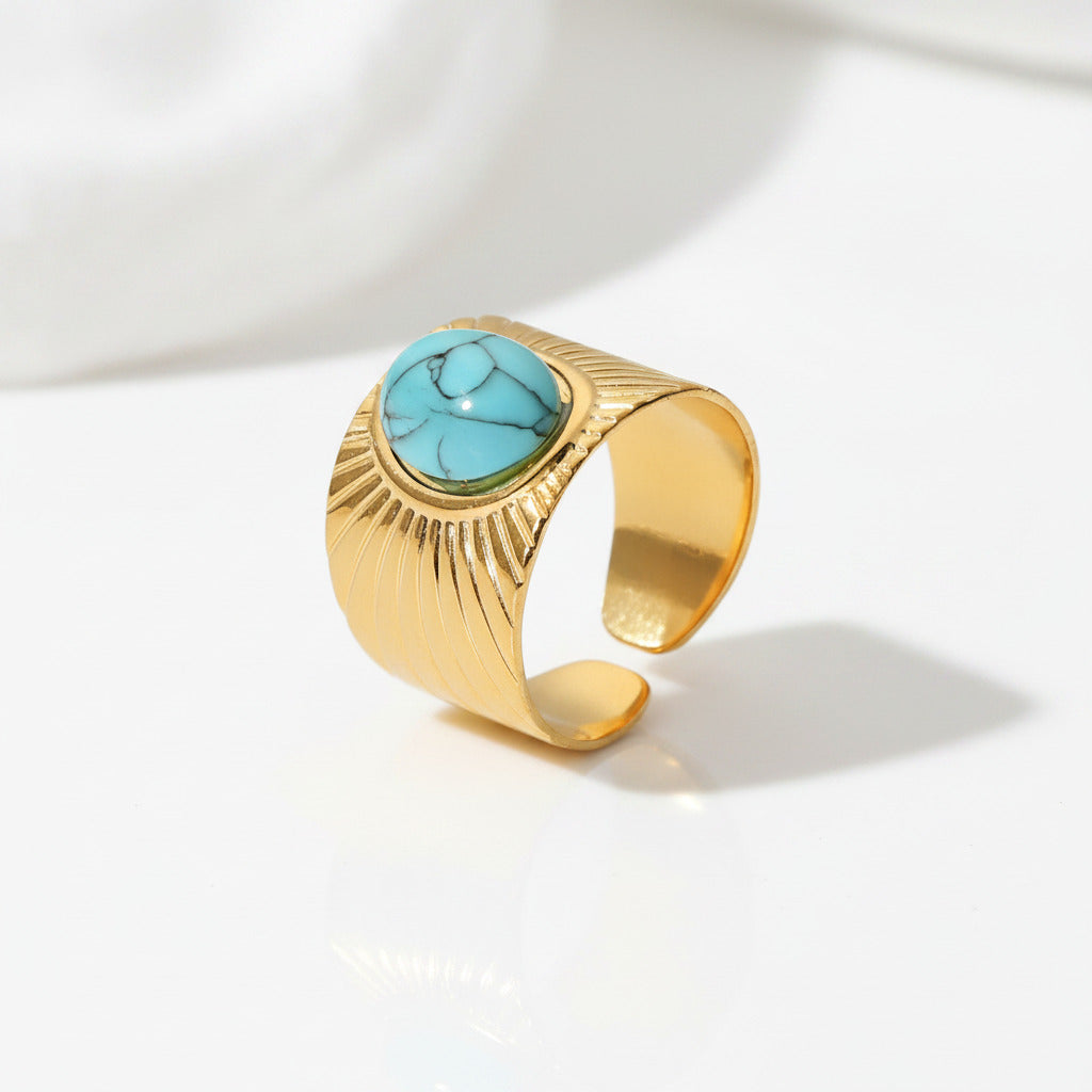 Bohemian Option Natural Stones Malachite Rings-Black Diamonds New York