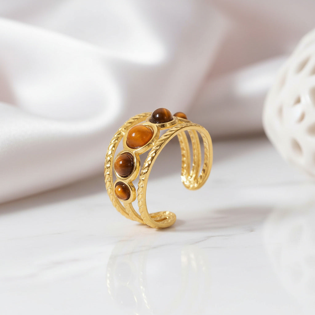 Bohemian Option Natural Stones Malachite Rings-Black Diamonds New York