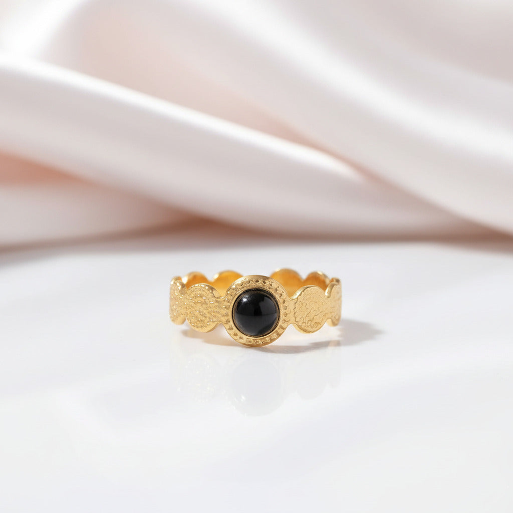 Bohemian Option Natural Stones Malachite Rings-Black Diamonds New York