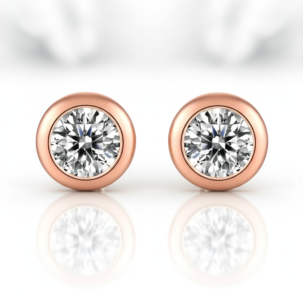 Brilliant Cut Diamond Option Bubble Shaped Stud Earrings-Black Diamonds New York