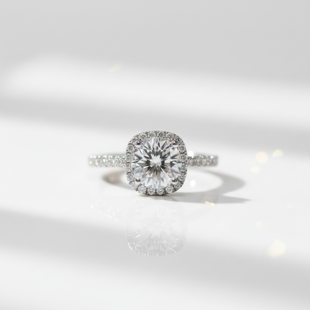 Brilliant Cut Diamond Option Cushion Wedding Ring-Black Diamonds New York