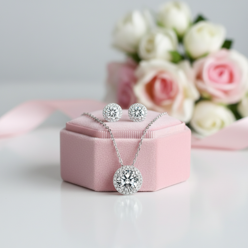 Brilliant Cut Diamond Option Earrings and Necklace-Black Diamonds New York